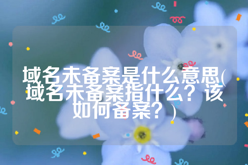 域名未备案是什么意思(域名未备案指什么？该如何备案？)