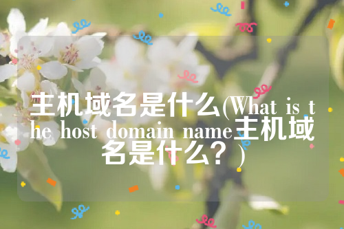 主机域名是什么(What is the host domain name主机域名是什么？)