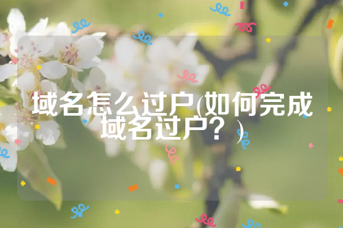 域名怎么过户(如何完成域名过户？)