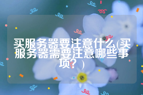 买服务器要注意什么(买服务器需要注意哪些事项？)