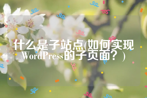 什么是子站点(如何实现WordPress的子页面？)