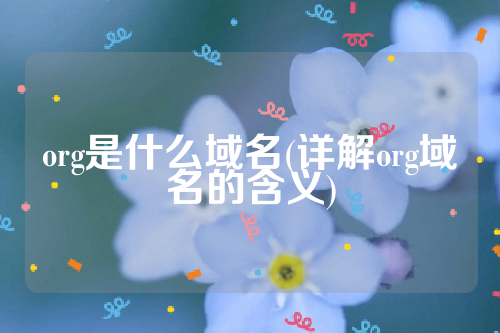 org是什么域名(详解org域名的含义)