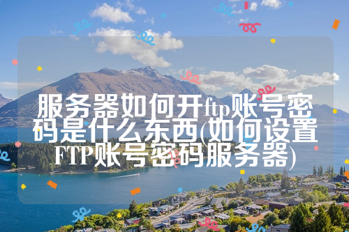 服务器如何开ftp账号密码是什么东西(如何设置FTP账号密码服务器)