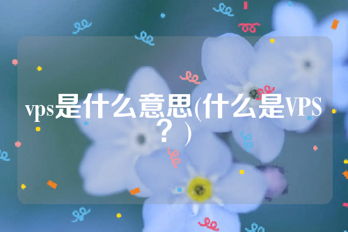 vps是什么意思(什么是VPS？)