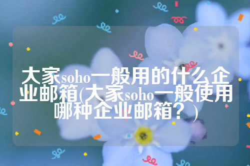 大家soho一般用的什么企业邮箱(大家soho一般使用哪种企业邮箱？)