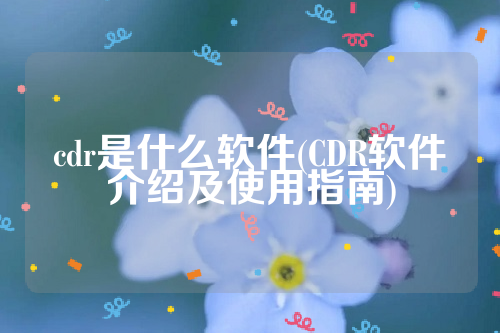 cdr是什么软件(CDR软件介绍及使用指南)