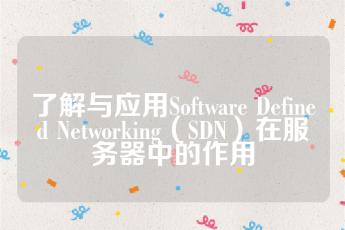 了解与应用Software Defined Networking（SDN）在服务器中的作用