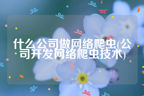 什么公司做网络爬虫(公司开发网络爬虫技术)