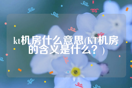 kt机房什么意思(KT机房的含义是什么？)