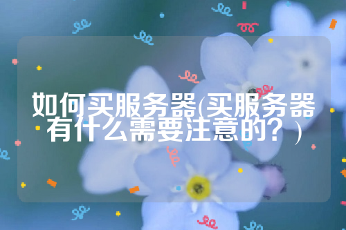 如何买服务器(买服务器有什么需要注意的？)