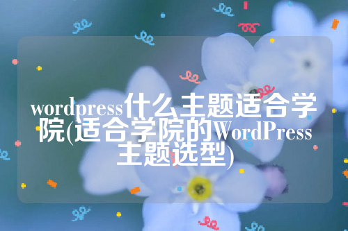 wordpress什么主题适合学院(适合学院的WordPress主题选型)