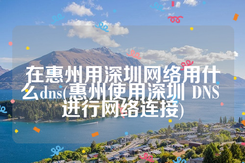 在惠州用深圳网络用什么dns(惠州使用深圳 DNS 进行网络连接)