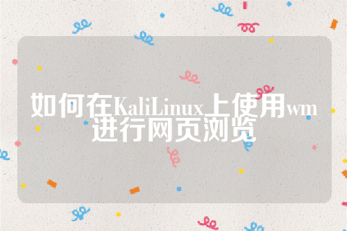 如何在KaliLinux上使用wm进行网页浏览