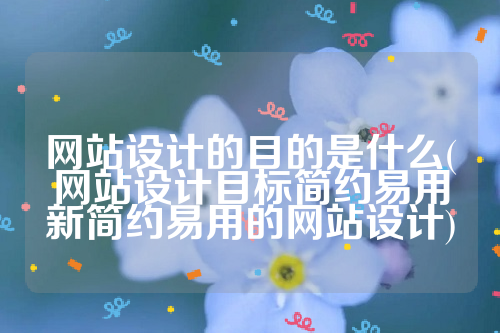 网站设计的目的是什么(网站设计目标简约易用新简约易用的网站设计)