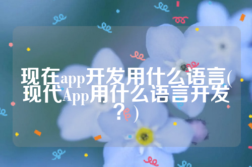 现在app开发用什么语言(现代App用什么语言开发？)