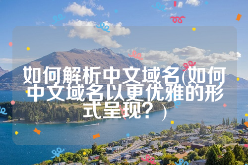 如何解析中文域名(如何中文域名以更优雅的形式呈现？)