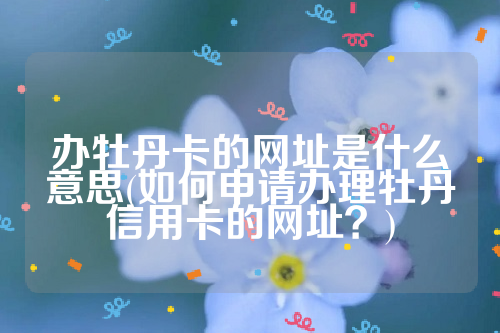 办牡丹卡的网址是什么意思(如何申请办理牡丹信用卡的网址？)