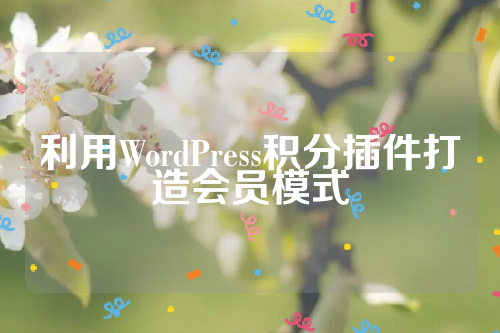 利用WordPress积分插件打造会员模式