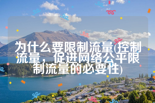 为什么要限制流量(控制流量，促进网络公平限制流量的必要性)