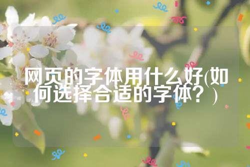 网页的字体用什么好(如何选择合适的字体？)