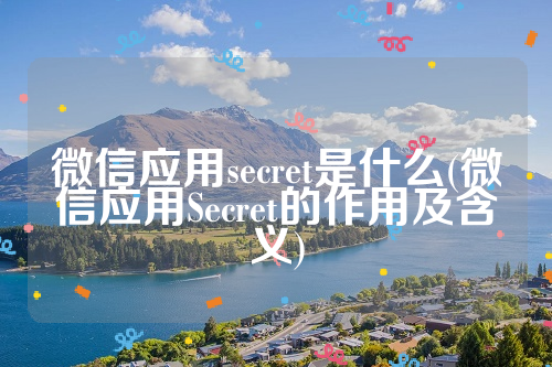 微信应用secret是什么(微信应用Secret的作用及含义)