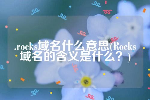 .rocks域名什么意思(Rocks域名的含义是什么？)