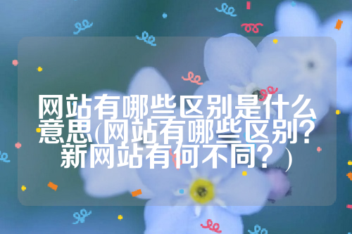 网站有哪些区别是什么意思(网站有哪些区别？新网站有何不同？)