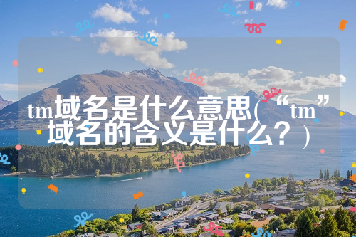 tm域名是什么意思(“tm”域名的含义是什么？)