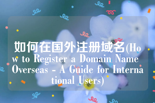 如何在国外注册域名(How to Register a Domain Name Overseas - A Guide for International Users)